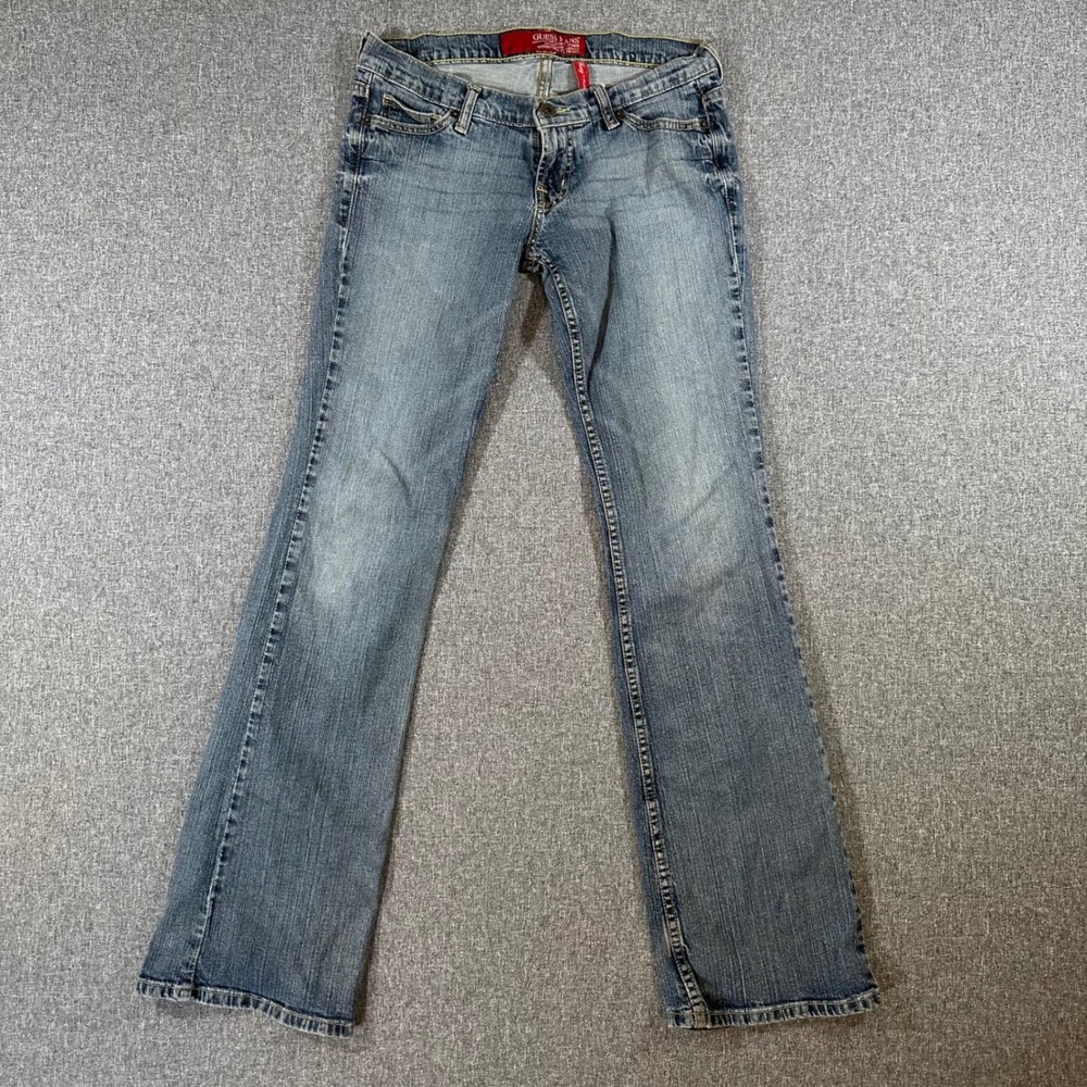 Guess Foxy Flare Jeans Womens 26 Blue Denim Low Rise Vintage Y2K Stretch Pants